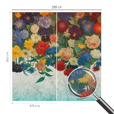 Foto behang voor de keuken met kleurrijke bloemenprint