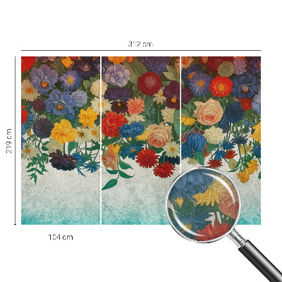 Foto behang voor de keuken Kleurrijke bloemen
