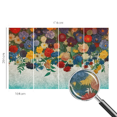 Foto behang voor de keuken Kleurrijke bloemen