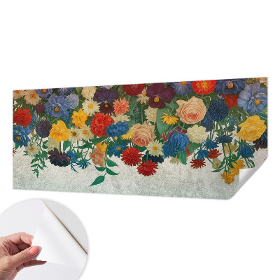 Foto behang voor de keuken Kleurrijke bloemen