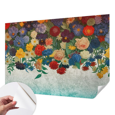 Foto behang voor de keuken Kleurrijke bloemen
