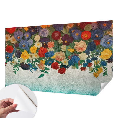 Foto behang voor de keuken Kleurrijke bloemen