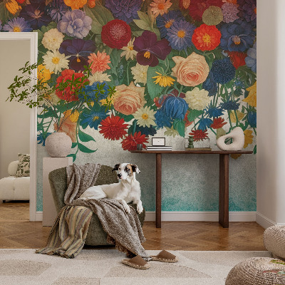 Foto behang voor de keuken Kleurrijke bloemen