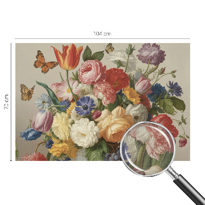 Fotobehang zelfklevend Bloemen en vlinders