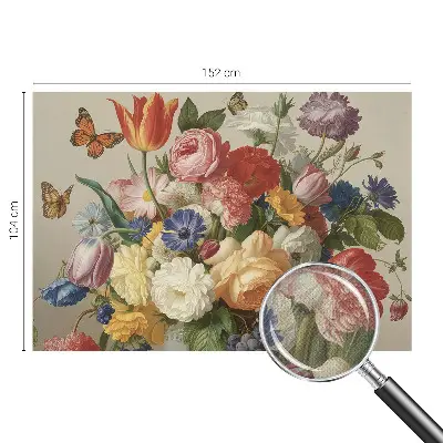Fotobehang zelfklevend met bloemen- en vlindermotief