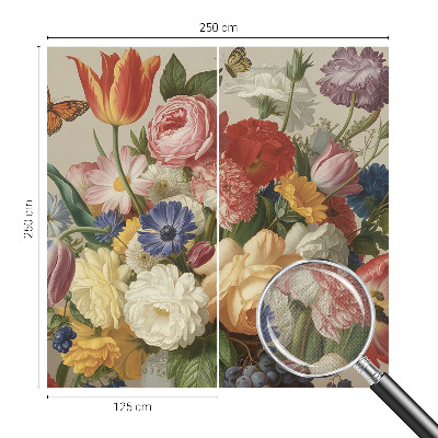 Fotobehang zelfklevend Bloemen en vlinders