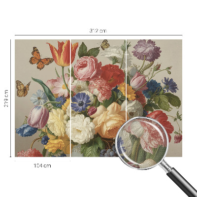 Fotobehang zelfklevend Bloemen en vlinders