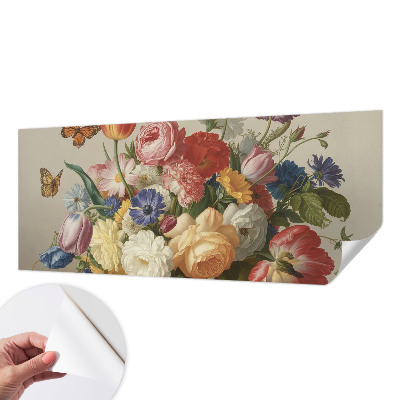 Fotobehang zelfklevend Bloemen en vlinders