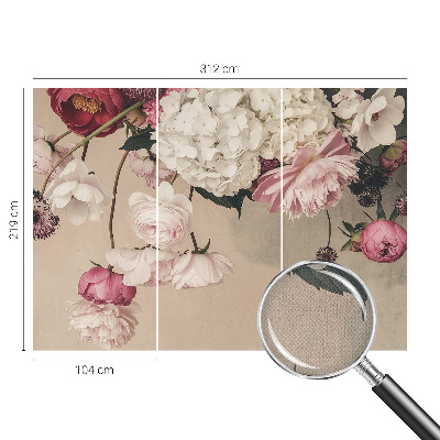 Zelfklevend fotobehang op maat Romantische bloemen