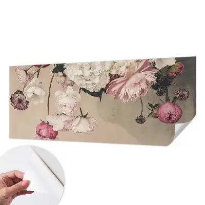 Zelfklevend fotobehang op maat met romantische bloemenprint