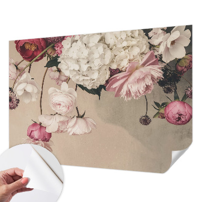 Zelfklevend fotobehang op maat Romantische bloemen