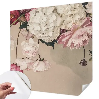 Zelfklevend fotobehang op maat met romantische bloemenprint