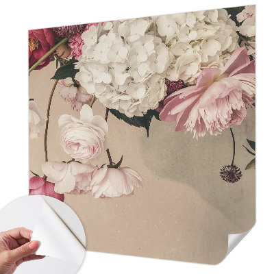 Zelfklevend fotobehang op maat Romantische bloemen