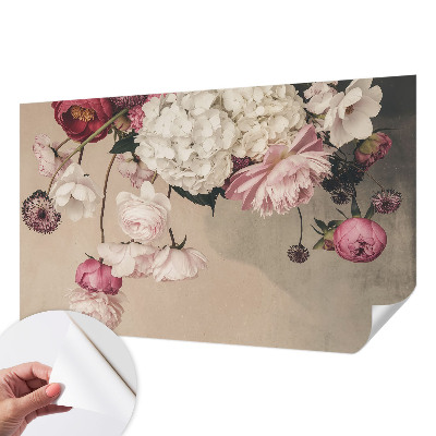 Zelfklevend fotobehang op maat Romantische bloemen
