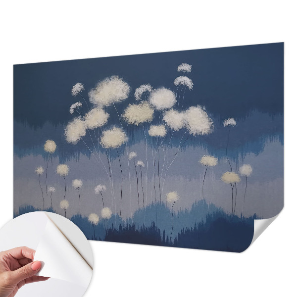 Foto behang voor de kinderkamer Witte paardenbloemen