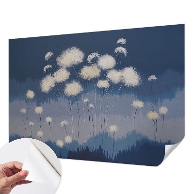 Foto behang voor de kinderkamer Witte paardenbloemen
