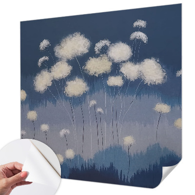 Foto behang voor de kinderkamer Witte paardenbloemen