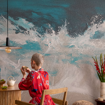Fotobehang voor kinderkamer met oceaangolven als motief