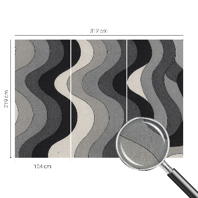 Fotobehang tienerkamer Grijze golven