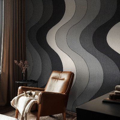 Fotobehang tienerkamer Grijze golven