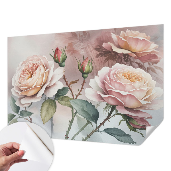 Zelfklevend fotobehang Pastel rozen