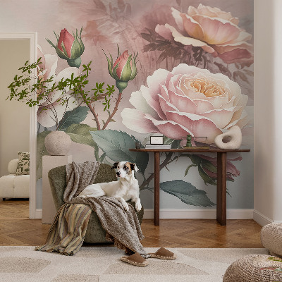 Zelfklevend fotobehang Pastel rozen