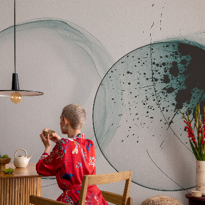 Zelfklevende behangsticker met een patroon van groene cirkels