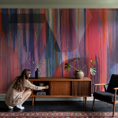 Zelfklevend fotobehang op maat met regenboogstrepen