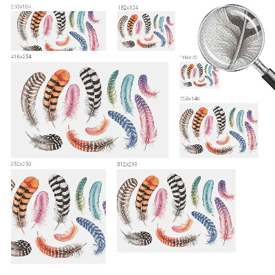 Fotobehang kinderkamer Pastelkleurige veren