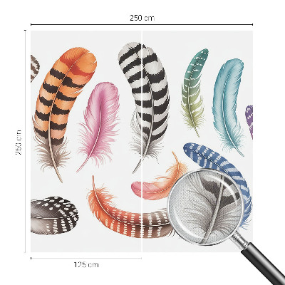 Fotobehang kinderkamer met pastelkleurige veren