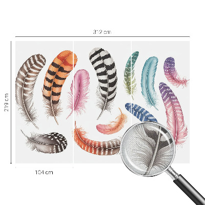 Fotobehang kinderkamer Pastelkleurige veren