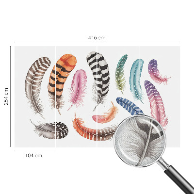 Fotobehang kinderkamer Pastelkleurige veren