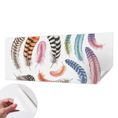 Fotobehang kinderkamer met pastelkleurige veren