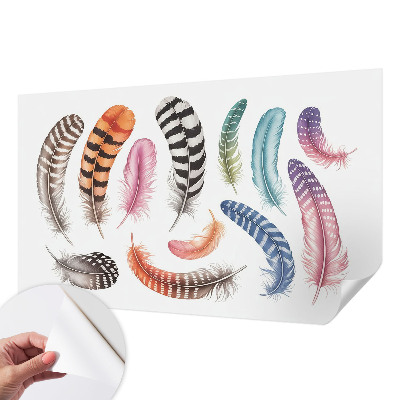 Fotobehang kinderkamer met pastelkleurige veren