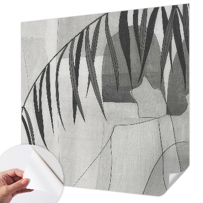 Fotobehang voor de kinderkamer met een abstracte palmboom als motief