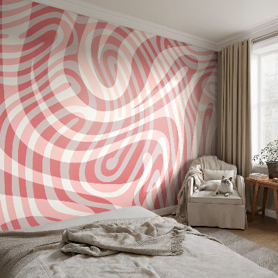 Fotobehang kinderkamer met golvende lijnen als patroon