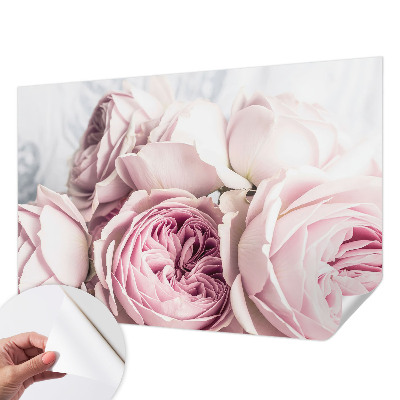 Fotobehang babykamer met roze rozen