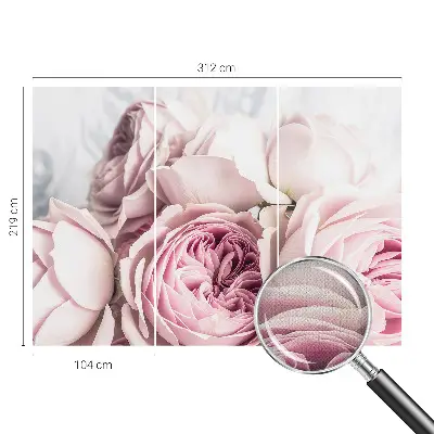 Fotobehang babykamer met roze rozen