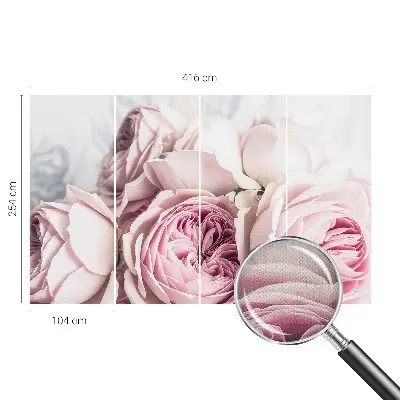 Fotobehang babykamer met roze rozen