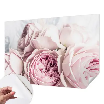 Fotobehang babykamer met roze rozen