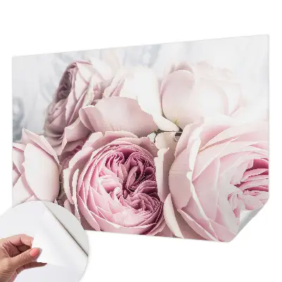 Fotobehang babykamer met roze rozen
