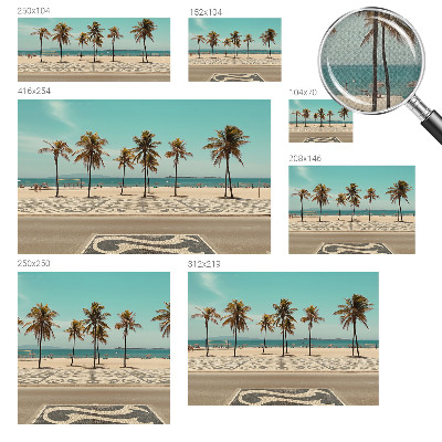 Zelfklevend fotobehang op maat met een palmbomenstrandmotief