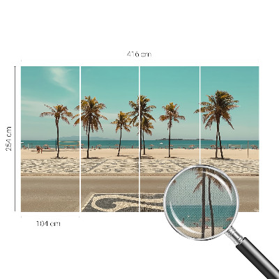 Zelfklevend fotobehang op maat met een palmbomenstrandmotief