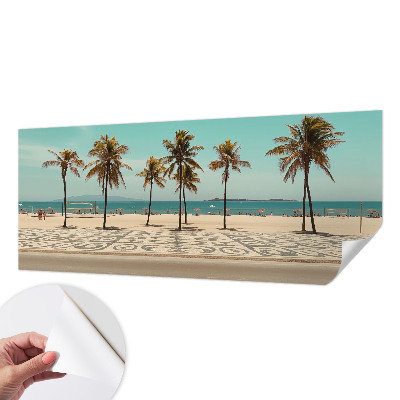 Zelfklevend fotobehang op maat met een palmbomenstrandmotief