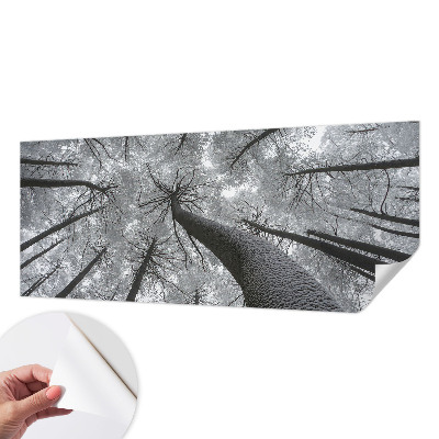 Zelfklevende behangsticker met een winterlandschap