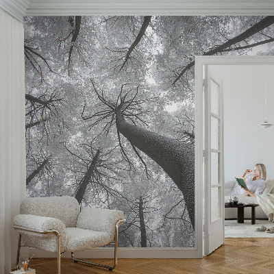 Zelfklevende behangsticker met een winterlandschap