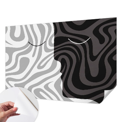 3D fotobehang met een abstracte voorstelling van gezichten