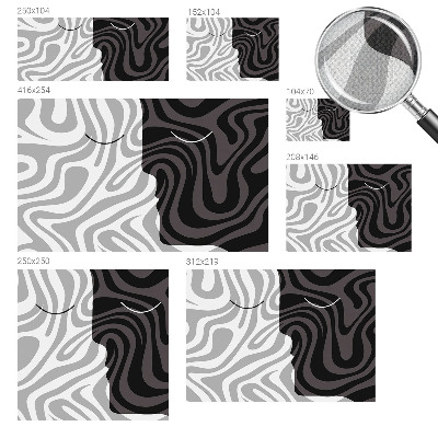 3D fotobehang met een abstracte voorstelling van gezichten