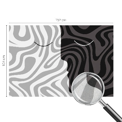 3D fotobehang met een abstracte voorstelling van gezichten