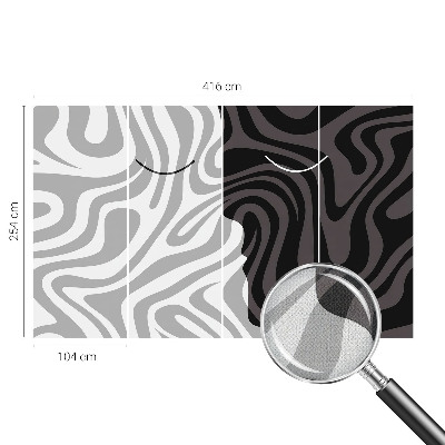 3D fotobehang met een abstracte voorstelling van gezichten